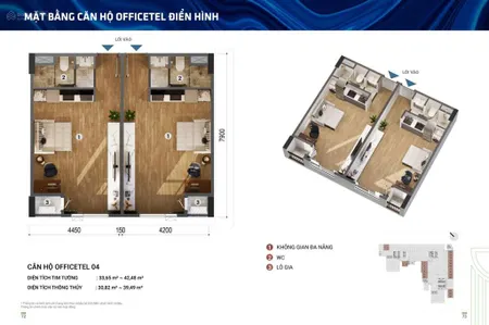 Bán căn officetel 33m2 tầng 4 giá 1,7 tỷ đã vat tháp p3 dự kiến tháng 12/2026 nhận nhà