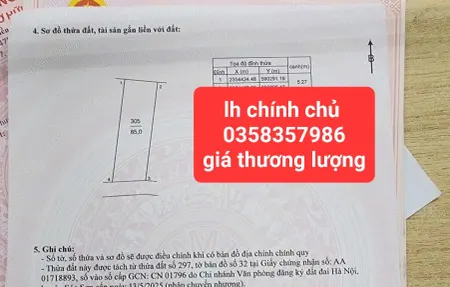 Bán đất 85m² ngang 5.27m giá 1.75 tỷ Xã Sóc Sơn