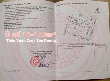 Bán đất 150m² ngang 10m giá 1.7 tỷ Phường Hoành Bồ