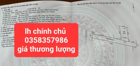 Bán đất 50m² ngang 5.12m giá 1.15 tỷ Xã Sóc Sơn