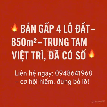 Bán đất tại dữu lâu, 10,500 tỷ, 850m2, phú thọ