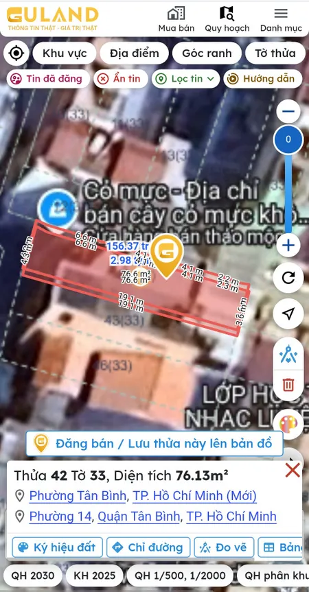 Bán nhà 76.1m² ngang 4m giá 11.9 tỷ Phường Tân Bình