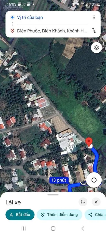 Bán đất tại xã diên phước, giá siêu hời 6,7 triệu / m2, 142m2, mặt tiền 5m