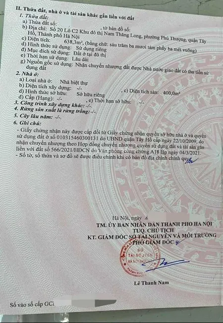 Bán biệt thự ciputra số 20 lô c2 lô góc 2 mặt tiền, tây hồ, hà nội, diện tích 638 m2, mặt tiền 40m