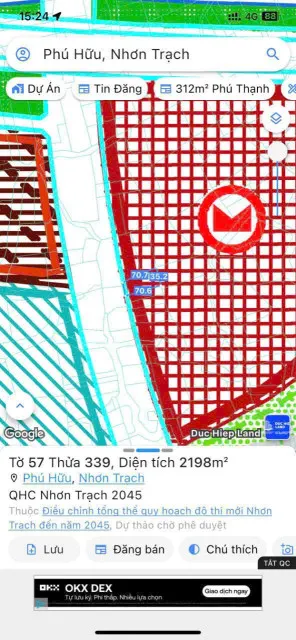 Bán đất 2198m² ngang 26.1m giá 7.69 tỷ Xã Đại Phước