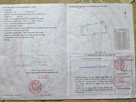 Bán đất mặt tiền đường 833, ấp chánh, long hiệp, bến lức, long an