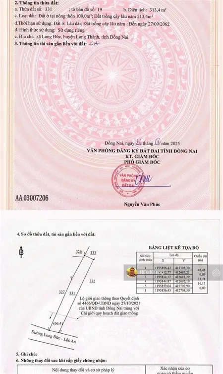 Ngộp nè ! mặt tiền đường kinh doanh long đức ngay sát tdc long đức dt 313m2 sổ sẵn tc 100m
