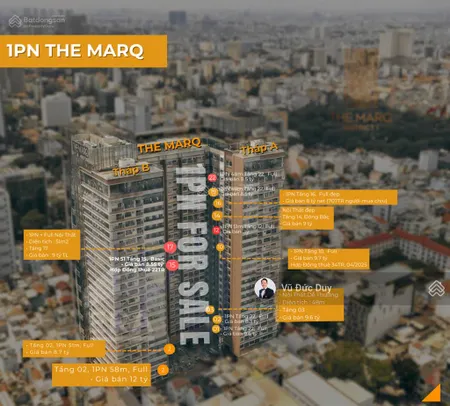 1pn the marq rẻ 9.5 tỷ| bán căn 1pn the marq sổ hồng, tầng cao, nội thất đẹp. hd thuê 31tr