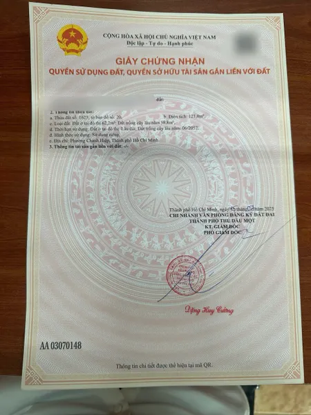 Bán đất Định Hòa, Thủ Dầu Một, BD( nay là Chánh Hiệp, Tp. HCM)