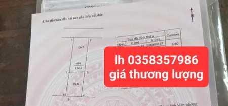 Bán đất 138m² ngang 5.8m giá 3.35 tỷ Xã Đa Phúc
