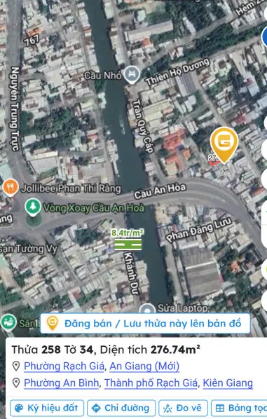 Bán đất kinh doanh phòng trọ đang hoạt động DT : 252m2 đường đi 3m