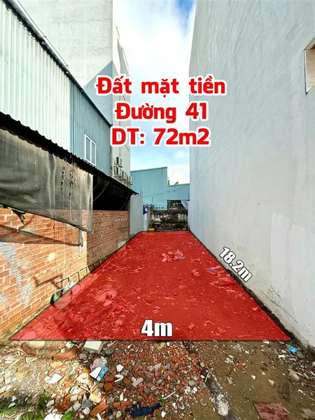Bán đất mặt tiền đường số 41, p.linh đông, thủ đức 72.8m2 6.6 tỷ