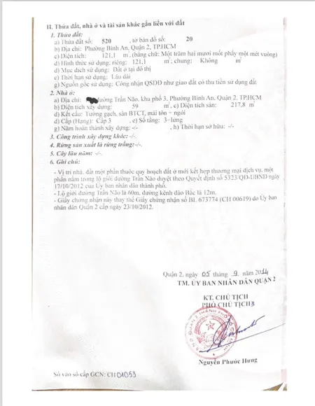 Bán nhà 3 tầng Mt Trần Não. Đang cho thuê 83 triệu/ tháng