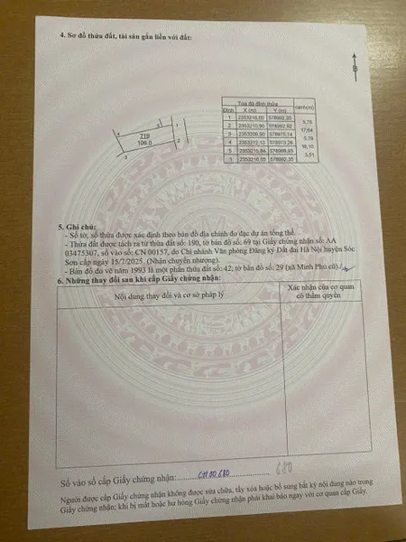 Bán đất 106m² ngang 5.79m giá 2.75 tỷ Xã Kim Anh