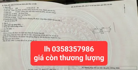 Bán đất 112m² ngang 5.20m giá 2.69 tỷ Xã Nội Bài