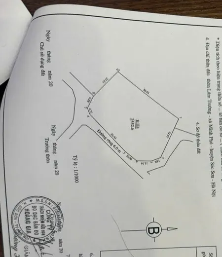 Bán đất 2552m² ngang 50m giá 17.5 tỷ Xã Kim Anh