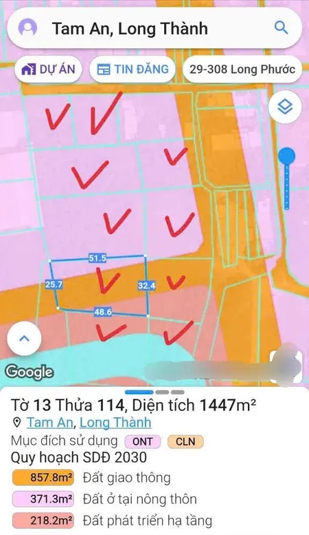 Bán đất 11968m² ngang 50m giá 30 tỷ Xã An Phước
