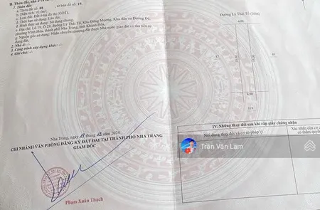Bán lô đất đẹp mặt tiền lý thái tổ khu đông mương hòn xện bắc nha trang