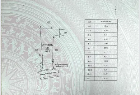 Bán đất mặt tiền đường trần anh tông nghĩa dõng