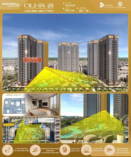Bán cc masteri trinity square, 6,851 tỷ, 116.2m2, 4pn, 3wc, nghĩa trụ, văn giang, hưng yên siêu hot