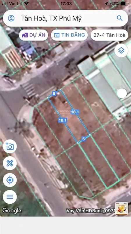 Đất 94m2, sổ riêng, cách quốc lộ 51 khoảng 150m, tại trung tâm tx phú mỹ br vũng tàu, giá 1 tỷ 890