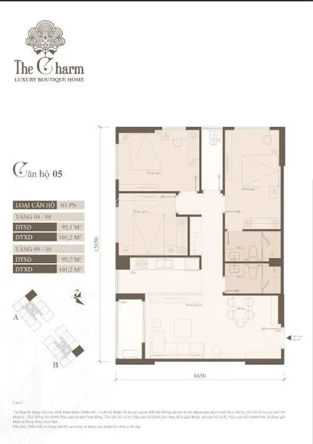 Chính chủ bán gấp căn 3 ngủ chung cư the charm an hưng giá tốt nhất