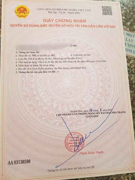 Lô đất rẽ duy nhất khu vực hẻm đường lương định của giá dưới 1,5 tỷ