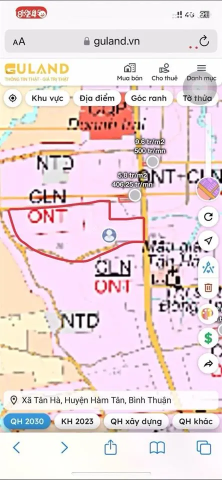 Cần bán 10 ha mặt tiền quốc lộ 55, tân hà . hàm tân. bt nay là lâm đồng
