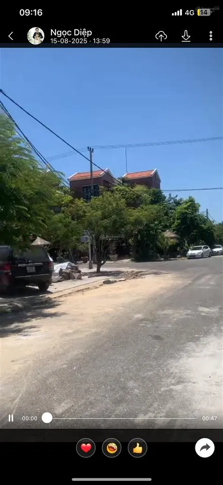 Hàng đẹp góc 2 mặt tiền trục tô hiến thành thông âu cơ ngay sát biển cửa đại