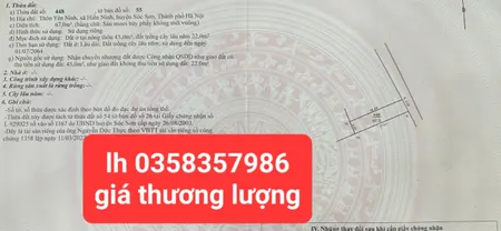 Bán đất 67m² ngang 4m giá 1.85 tỷ Xã Nội Bài