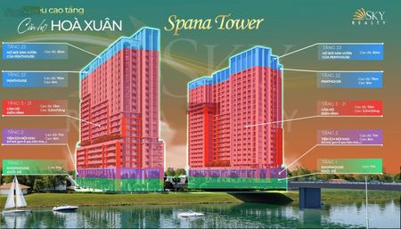 Căn hộ view sông cao cấp đầu tiên hoà xuân - sổ lâu dài- chỉ 60 triệu/m2 chiết khấu khủng sun group