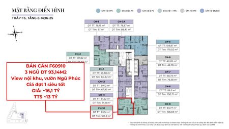 Bán căn 3 ngủ Sun Feliza Cầu Giấy: Căn 09 tòa f6 view nội khu siêu hiếm, giá đợt 1 chỉ ~16 tỷ