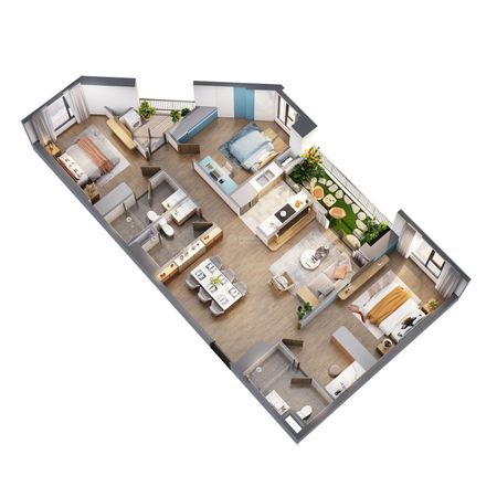 Bán gấp 3PN, 3WC, 114m2, tầng trung đẹp, view hồ điều hoà, liền kề. Giá 7.7 bao phí 102%.