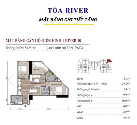 Bán căn góc 81,9m2, 3PN2WC tại chung cư Eurowindow River Park. Giá bán: 4,950 tỷ. LH: 0846036222
