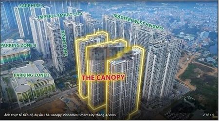 Chính chủ cần bán căn 1PN 42m2, toà TC1 tầng 1512.Giá chỉ 3 tỷ bao phí,The Canopy Residences