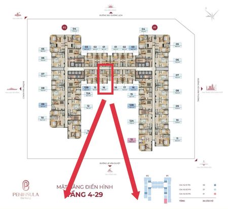 Chủ Đi Nước Ngoài Cần Bán Lại Căn Hộ Peninsula - Trực Diện Sông Hàn - 2PN - Tầng 25