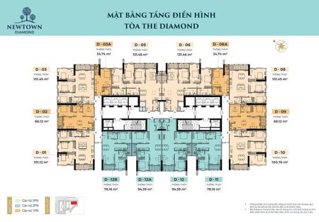 Bán căn hộ 1PN view biển trực diện Newtown Diamond Đà Nẵng, tầng đẹp đối diện KS Seareaton