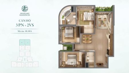 Cần bán nhanh căn góc 08-08A 3Pn view golf , hồ thiên nga giá chỉ 10.200 bao phí