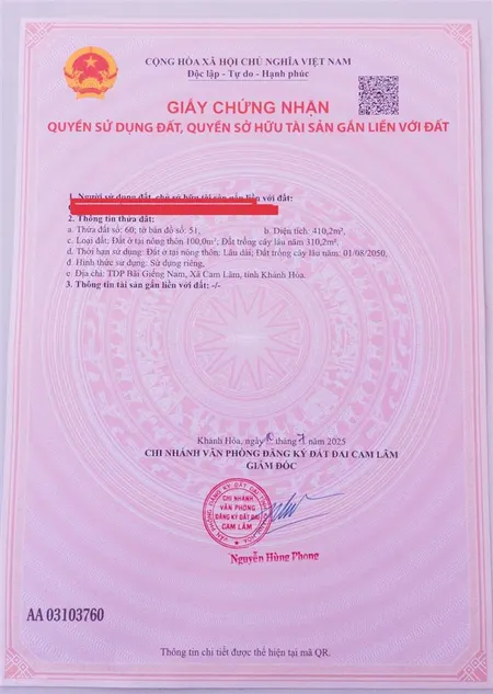 Bán đất quốc lộ 1a tại cam đức, giá chỉ 17.1tr/m2 khu an toàn