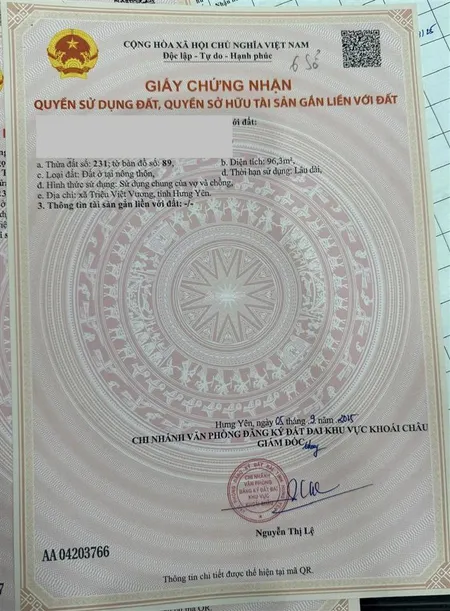 Lên sóng cực phẩm 96,3m tân dân, khoái châu, hưng yên đường trước đất rộng 6m,2 ô tránh nhau.