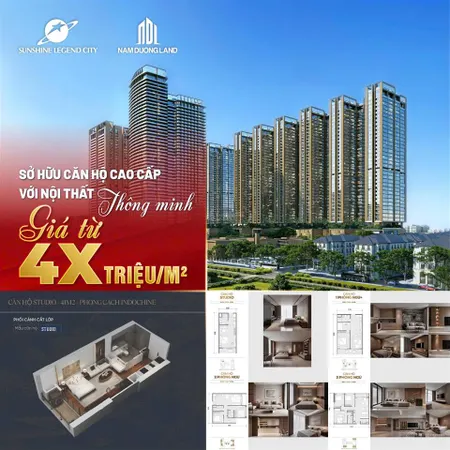 Bán căn hộ chung cư đẹp tại sunshine legend city, 2pn, 56m2, giá siêu hời 4xx triệu / m2
