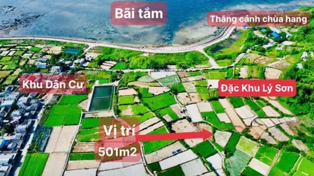 501m2 đất vườn đặc khu lý sơn. giá chỉ 279tr/lô. cạnh dân cư hiện hữu. gần bãi tắm và thắng cảnh