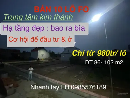 Bán 10 lô f0 gần chợ kim anh chỉ từ 980tr