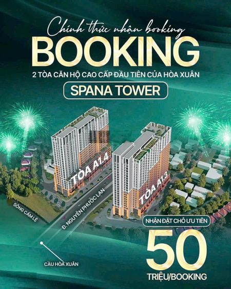Chính thức nhận booking 2 tòa căn hộ mặt sông hoà xuân, đà nẵng - spana tower sở hữu lâu dài từ cđt
