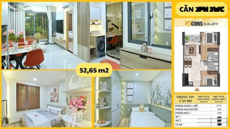 Chỉ 1,7 tỷ - 53m2 - 2PN Bcons Solary - Hướng Đông Nam - Gần tuyến Metro - NH hỗ trợ vay 80%