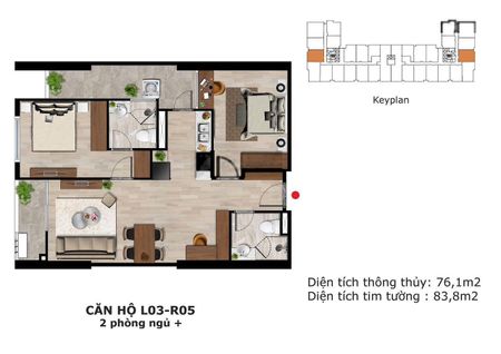 Duy nhất 1 căn 76m2, 2PN, 2VS ban công Đông Nam mát mẻ CC cao cấp Eden Garden hàng F0 chủ đầu tư