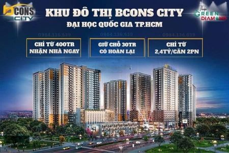 Cơ hội cuối cùng sở hữu căn hộ trong khu phức hợp BCONS CITY - Thanh toán 480tr (~20%) nhận nhà !