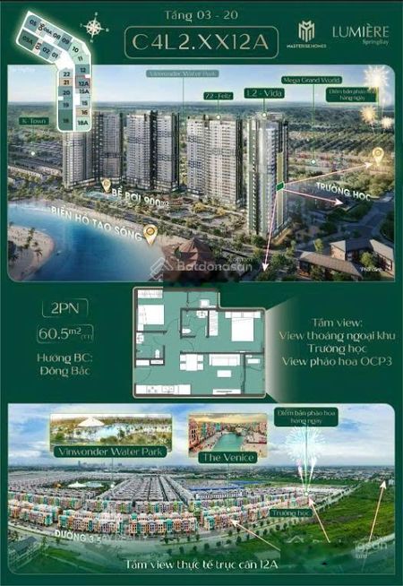 Duy nhất căn 2PN 61m2 giá 3,9 tỷ đẹp - rẻ nhất thị trường - giá trực tiếp chủ đầu tư