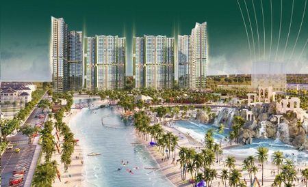 Căn hộ hạng sang 2PN, view biển hồ tạo sóng
