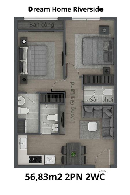 Căn hộ giá tốt nhất thị trường số lượng cực hiếm DRH Riverside Q8 2PN 65m2 giá 1tỷ570